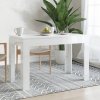 Jídelní stůl bílý vysoký lesk 120 x 60 x 76 cm kompozitní dřevo