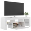 TV skříňka s LED osvětlením bílá s vysokým leskem 120x35x40 cm