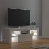 TV skříňka s LED osvětlením bílá s vysokým leskem 120x35x40 cm