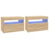 TV skříňky s LED osvětlením 2 ks dub sonoma 60 x 35 x 40 cm