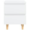 Noční stolky s nohami z masivní borovice 2 ks bílé 40x35x50 cm