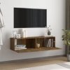 Nástěnná TV skříňka kouřový dub 120x30x30 cm kompozitní dřevo