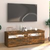TV skříňka s LED osvětlením kouřový dub 120 x 35 x 40 cm