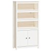 Skříň highboard bílá 80 x 35 x 154 cm masivní borové dřevo