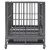 Klec pro psy s kolečky ocel 92 x 62 x 76 cm 171491