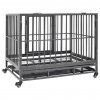 Klec pro psy s kolečky ocel 92 x 62 x 76 cm 171491