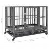 Klec pro psy s kolečky ocel 92 x 62 x 76 cm 171491