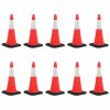 Reflexní dopravní kužely s těžkými základnami 10 ks 75 cm