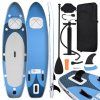 Nafukovací SUP paddleboard s příslušenstvím modrý 300x76x10 cm 93381