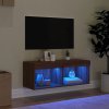 TV skříňka s LED osvětlením hnědý dub 80 x 30 x 30 cm