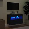 Nástěnná TV skříňka s LED osvětlením černá 60 x 30 x 40 cm