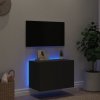 Nástěnná TV skříňka s LED osvětlením černá 60 x 35 x 41 cm