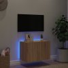 Nástěnná TV skříňka s LED osvětlením dub sonoma 60 x 35 x 41 cm
