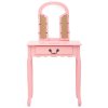 Toaletní stolek se stoličkou růžový 65x36x128 cm pavlovnia MDF