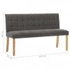 Lavice 140 cm šedá samet 288576