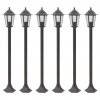 Zahradní sloupové lampy 6 ks E27 110 cm hliníkové bronzové