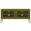 TV skříňka olivově zelená 105 x 35 x 50 cm ocel