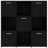 Knihovna černá 90 x 30 x 90 cm kompozitní dřevo
