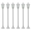Zahradní sloupové lampy 6 ks E27 110 cm hliníkové bílé