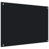 Kuchyňský panel černý 80 x 60 cm tvrzené sklo 249486