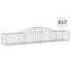 Klenuté gabionové koše 17 ks 300x50x40/60 cm pozinkované železo
