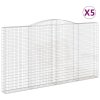 Klenuté gabionové koše 5 ks 400x30x220/240cm pozinkované železo