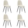 Jídelní židle 4 ks krémově bílé samet