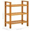 Botník se 3 policemi 50 x 27 x 60 cm masivní dubové dřevo 331745