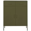 Úložná skříň olivově zelená 80 x 35 x 101,5 cm ocel