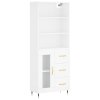 Skříň highboard bílá 69,5 x 34 x 180 cm kompozitní dřevo