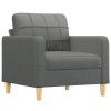 Křeslo tmavě šedé 60 cm textil 359076