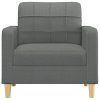 Křeslo tmavě šedé 60 cm textil 359076
