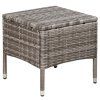 3dílný bistro set polyratan šedý 44095