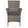 3dílný bistro set polyratan šedý 44095