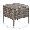 3dílný bistro set polyratan šedý 44095