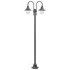Zahradní sloupová lampa 2 ramena E27 220 cm hliník bronzová