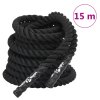 Posilovací lano černé 15 m 11 kg polyester