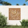 Zahradní nástěnná dekorace 55 x 55 cm cortenová ocel Tráva