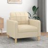 Křeslo krémové 60 cm textil 359077