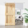 Posuvné dveře s kováním 95 x 210 cm masivní borové dřevo