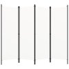 4dílný skládací paraván bílý 200 x 180 cm