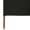 5dílná zástěna proti větru textil 600 x 160 cm černá