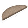 Schodové rohože samolepicí 15 ks 56 x 17 x 3 cm béžové, půlkulaté