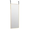 Zrcadlo na dveře zlaté 30 x 80 cm sklo a hliník
