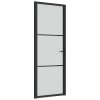 Interiérové dveře 76 x 201,5 cm černé matné sklo a hliník