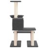 Škrabadlo pro kočky se sisalovými sloupky tmavě šedé 94,5 cm