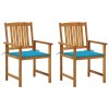 Zahradní židle s poduškami 2 ks masivní akáciové dřevo