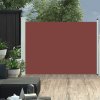 Zatahovací boční markýza/zástěna na terasu 100 x 500 cm hnědá