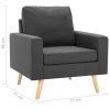 Křeslo tmavě šedé textil 288694