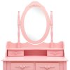 Toaletní stolek se stoličkou růžový 75 x 69 x 140 cm pavlovnia